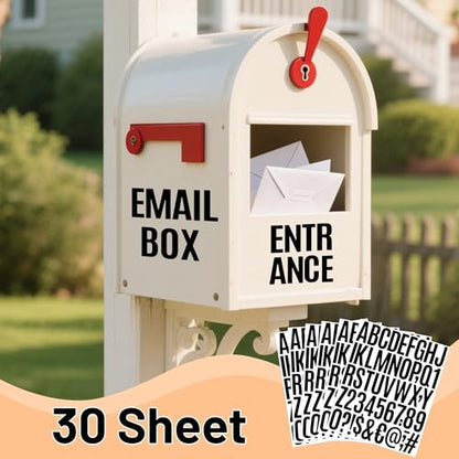 1500 Pcs Letter Stickers Vinyl Mailbox Numbers and Letters, 30 Sheets Large Alphabet Number Stickers Self-Adhesive Waterproof Sticker Letters for Window Vehicle Bulletin Poster Board (Black, 2 Inch) - color: Black, size: 2 Inch