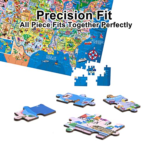 USA Map Puzzle for Kids - 200 Piece United States Puzzle - 50 States with Capitals for Kids Ages 4 and Up, America Jigsaw Puzzle Children’s Geography Puzzles Preschool Toys - color: B: Usa Map Jigsaw