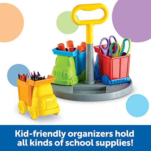 Learning Resources Create-a-Space Kiddy Center Trucks - 5 Pieces, Age 3+ Kids Art Supply, Storage Caddy, Playroom and Classroom Organization, School Supplies Organizer - style: Trucks