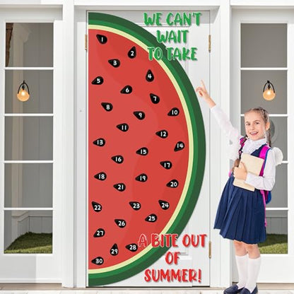 Summer Watermelon Bulletin Board Door Decorations Countdown to Summer Bulletin Board Set Fruit Watermelon Paper Cutouts for Teacher Student Classroom Home Office Nursery Door Wall Chalkboard Decor