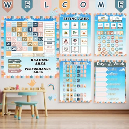 Blue Sky Cloud Bulletin Board Paper Roll,14.8FTx47IN Large Reusable Waterproof Erasable Classroom Wall Background Backdrop, Fade-Resistant Fabric Wrapping Paper School Decors Teacher Supplies - color: Sky Blue