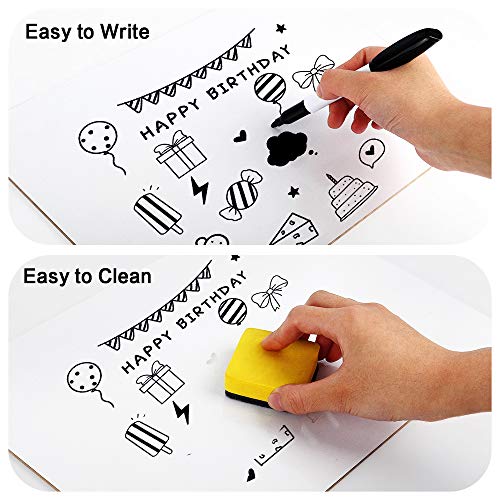 Dry Erase Lapboards, HERKKA 15 Pack Double Sided Dry Erase Lap Boards 9 x 12.5 Inch, 15 Markers, 15 Erasers, Small Dry Erase Boards for Students Classroom Teacher Supplies - style: 15 Boards+15 Erasers+15 Markers