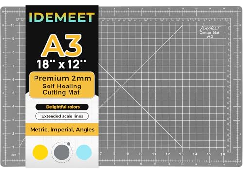 Premium Self Healing Cutting Mat 18'' x 12'', A3 Non-slip Sewing Mat for Quilting, 5-Ply Rotary Cutting Board Double-Sided for Crafts Cutting Fabric Scrapbooking Modeling Projects, Anthracite Gray - color: Anthracite Gray, size: A3:18‘’x12‘’