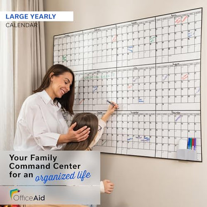 Yearly Large Dry Erase Calendar for Wall 36x48, 12 Office Annual, Erasable Month, Rolled Whiteboard White Board, Year Calendar Planner Giant Family for Dry Undated Classroom Erase Wall Reusable - size: 12 Month Large (36 x 48 inch)
