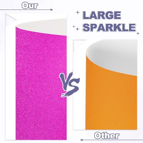 PATIKIL 20Sheets Hot Pink Glitter Cardstock, 12x12In Glitter Paper Card Stock Shiny Scrapbook 250gsm Sparkly Paper Large Shimmer for Crafts Scrapbook DIY Art Wedding Party - color: Hot Pink, size: 12x12In