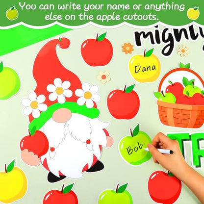 Apple Tree Bulletin Board Inspirational First Day of School Classroom Trees Bulletin Board Decoration Growth Tree Writable Apple Paper Cutout for Religion Chalkboard Decor Wall Door Supplies - style: Apple Tree