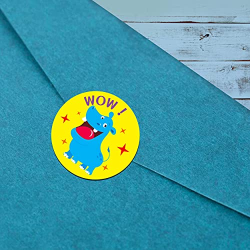 600 Incentive Stickers Adorable Round Animal Encouraging Stickers Teacher Reward Motivational Sticker in 16 Designs with Perforated Line (Each Measures 1.5" in Diameter) - style: Cartoon Animal