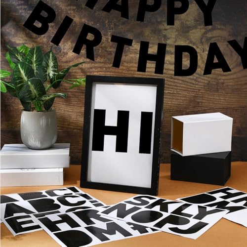 Panelee 145 Pcs 20 Sheets 4 Inch Large Letter Stickers for Bulletin Boards Alphabet Vinyl Letter Stickers Self Adhesive for Classroom Crafts Poster Board Mail Box Window Wall Door Home(Black) - color: Black