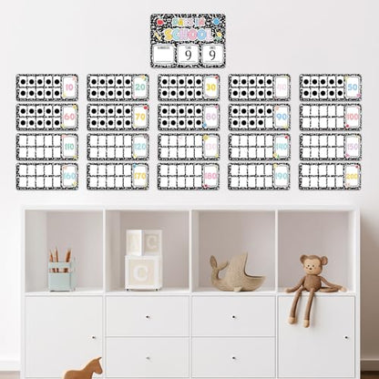 Composition Number of The Day Posters Back to School Countdown Bulletin Board Decoration First Day of School Poster Composition Place Value Chart for Classroom Hundreds Tens Ones Counting Pocket Chart - style: Composition book