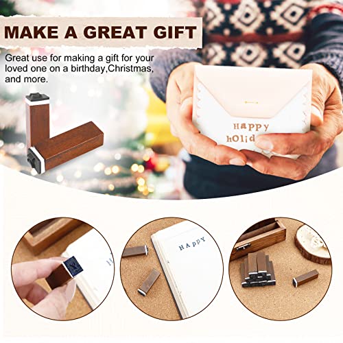 UCEC 70pcs Alphabet Stamps for Clay, Rubber Letter Stamps for Crafting, Wooden Letter Number and Symbol Stamp Set for Scrapbooking Supplies DIY Craft Card Making - color: Roman