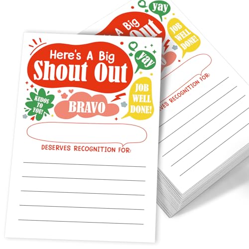 Shout Out Appreciation Recognition Reward Cards For School or Work Bulletin Board(50 Pack), for Teachers, Students, Staff Appreciation, Coworkers, Office Staff, Team Building Office Morale Booster - style: Reward Cards 04