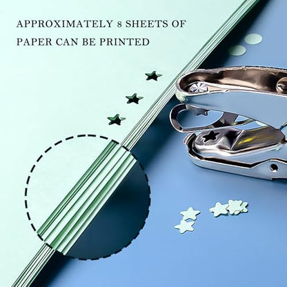 2 Pack Handheld Hole Punch Set - Heart and Star Shape Single Hole Puncher, 1/4 Inch Craft Punch with Soft Grip & Storage for Scrapbooking, Card Making, Gift Wrapping (Pink, Multi-Shape Kit) - color: Star+Heart