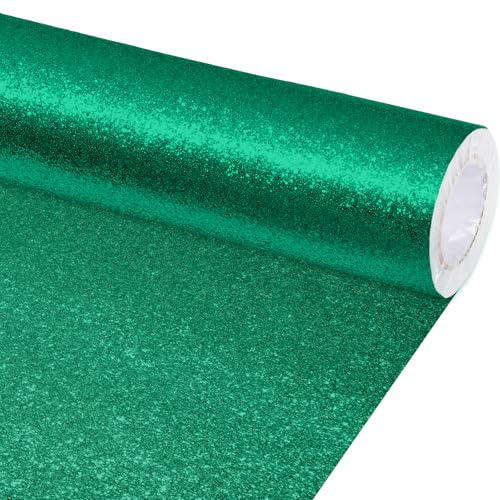 gisgfim 16" x20ft Glitter Bulletin Board Paper Roll Sparkle Color Bulletin Board Background Poster Paper Non Fading Gift Wrapping DIY Art Crafts for Office Classroom Decoration, Eucalyptus Green - color: Eucalyptus Green