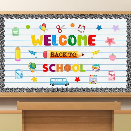 Lined Bulletin Board Roll 15.7in x 36ft Reusable Waterproof Non-Woven Fabric Background Fade Resistant Erasable Blue Lined Classroom Bulletin Board Decor for School Office Arts Crafts Home Wall Decor