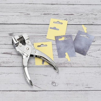 T-Slot Hole Punch Heavy Duty - Handheld Punch for ID Cards, Plastic, Cardstock, Cardboard & PVC - Sharp Visible Blade Edge, Durable Zinc Alloy Construction, Easy Spring Action for Fast, Clean Holes - style: T-Slot