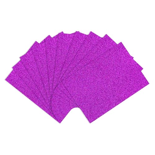 Sonjade Glitter Cardstock Paper, No-Shed Shimmer Glitter Papers, Craft and DIY Projects Card stock, Sparkly Paper for Card Making, 8.27 x 11.69 Inch, A4 Size, 10 Sheets (Violet) - color: Violet