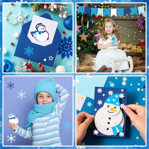 JULBEAR 30 Sheets Blue Cardstock, 8.5 x 11 Inch 180g Winter Navy Colored Cardstock Blue Construction Pastel Paper Kids Adults Winter Christmas DIY Arts Crafts Copy for School Office Home Supplies - style: Winter Style