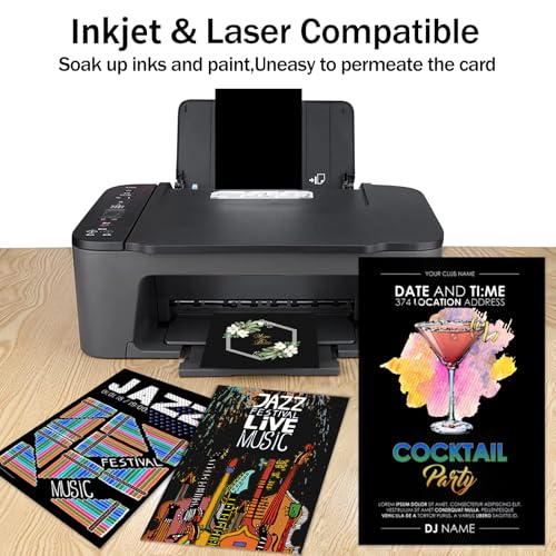 100 Sheets Black Cardstock 11x17 Thick Paper, Goefun 80lb Heavyweight Legal Printer Paper for Halloween, Arts, Crafts, Ledger, Tabloid, Posters - color: black