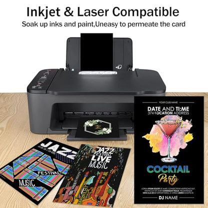 100 Sheets Black Cardstock 11x17 Thick Paper, Goefun 80lb Heavyweight Legal Printer Paper for Halloween, Arts, Crafts, Ledger, Tabloid, Posters - color: black