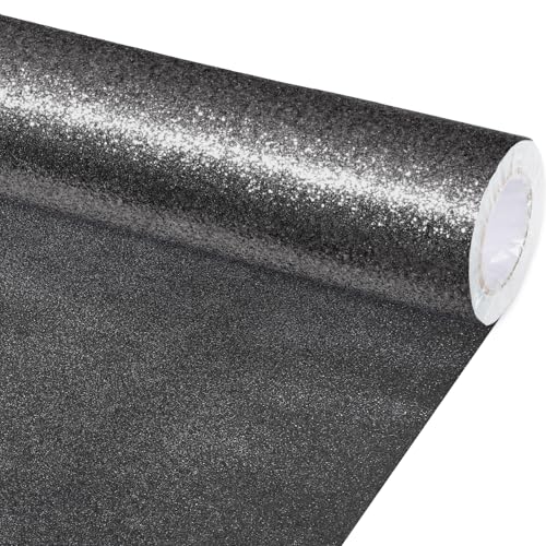 gisgfim 16" x20ft Glitter Bulletin Board Paper Roll Sparkle Color Bulletin Board Background Poster Paper Non Fading Gift Wrapping DIY Art Crafts for Office Classroom Decoration, Chalkboard - color: Charcoal