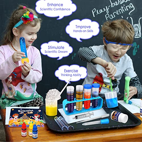 Educational Science Kit for Kids - 56 Science Lab Experiments with Lab Coat Scientist Costume, Science Kits for Kids Age 6-8-10-12, 70+ PCS DIY Stem Projects, Educational Toys for Girls Boys - color: Science Kit With 56 Experiments
