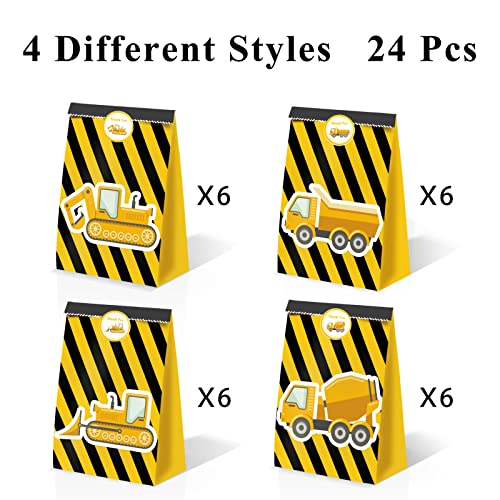 24pcs Construction Party Bags Construction Party Favors Truck Themed Birthday Party Supplies Boys Construction Birthday Party Supplies Construction Theme Birthday Party Supplies - style: truck01