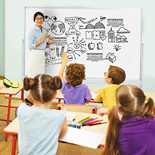 H-Qprobd Mobile Whiteboard 72"x40" Magnetic Dry Erase Board with Stand Double-Sided Rolling Whiteboard for Office, Home & School - size: 72"W x 74"H