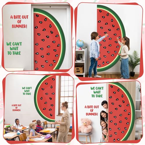 Summer Watermelon Bulletin Board Door Decorations Countdown to Summer Bulletin Board Set Fruit Watermelon Paper Cutouts for Teacher Student Classroom Home Office Nursery Door Wall Chalkboard Decor