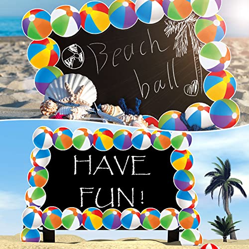 Panelee Summer Beach Ball Border 68.9 Feet Bulletin Board Border Butterflies Flowers Bee Space Inspirational Cute Decor for Classroom Bulletin Boards Chalkboard Wall Decor - style: Ball