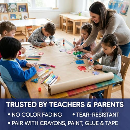 Red Construction Paper Roll 12" x 100 ft – Made in USA – 12" Bulletin Board Paper for Classroom & School, Teachers & Kids - color: Red, size: 12"W x 1200"L