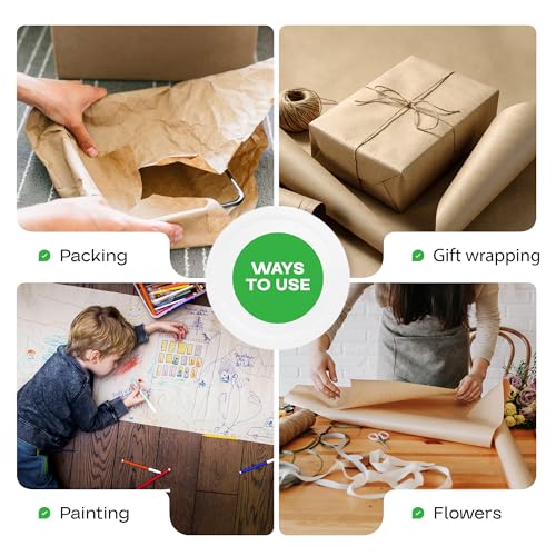 IDL Packaging 48" x 8640" (720 feet) - Brown Kraft Paper Roll - 50lb Thickness - USA-Made Heavy Duty Paper for Packing, Moving, Shipping, Crafts - 100% Recyclable Natural Kraft Wrapping Paper - color: Brown, size: 48"x720' (#50 Thick)