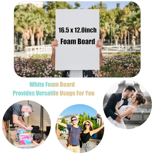 EPHECH 30 Pack White Foam Board 12" x 16.5", 3/16" Foam Core Baking Board for Projects, A3 Polystyrene Mat Board Poster Foam Board Sheets for Art Crafts, Presentation, Wedding, School Projects - size: 12" x 16.5"-30PCS