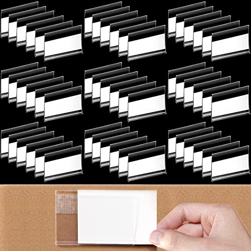 72 Pieces Clear Plastic Adhesive Shelf Tag & Price Label Holders for Supermarket, School, Library, Mailbox & Storage Bins(2.4 x 1.6 Inch) - size: 2.4 x 1.6 Inch