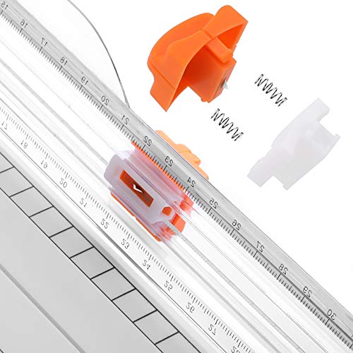 Firbon A4 Paper Cutter 12 Inch Titanium Paper Trimmer Scrapbooking Tool with Side Ruler for Craft Paper, Coupon, Label, Cardstock (White) - color: White