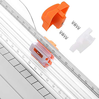 Firbon A4 Paper Cutter 12 Inch Titanium Paper Trimmer Scrapbooking Tool with Side Ruler for Craft Paper, Coupon, Label, Cardstock (White) - color: White