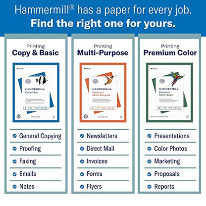 Hammermill Cardstock, Premium Color Copy, 80 lb, 8.5 x 11 - 1 Pack (250 Sheets) - 100 Bright, Made in the USA Card Stock, 120023R, White - size: 1 Pack | 250 Sheets