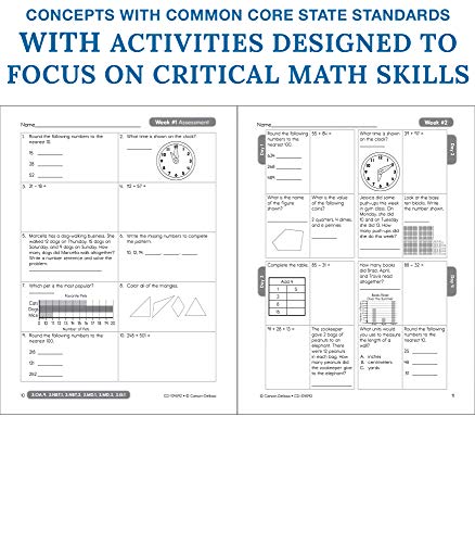 Carson Dellosa Common Core Math 4 Today 3rd Grade Workbooks, Telling Time, Fractions, Addition, Subtraction, Multiplication, Division, and More Mathematics Classroom or Homeschool Curriculum (Volume 6)