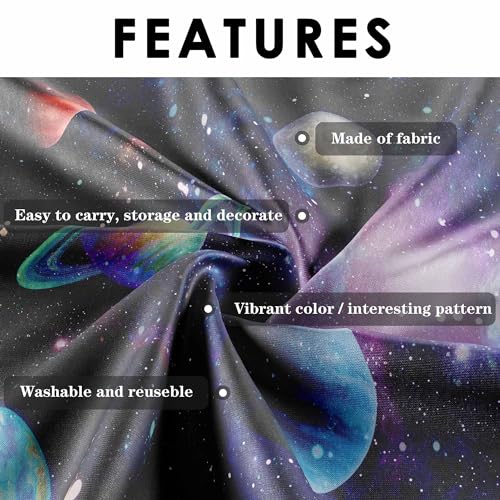Outer Space Backdrop Starry Galaxy Banner for Baby Boys Girls Planet Theme Birthday Party, 118"x95.6" Nebula Photography Background Photoshoot Decorations Photo Studio Props Cake Table Decor - size: 118"x95.6"