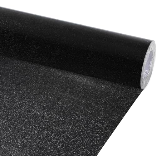 gisgfim 16" x20ft Glitter Bulletin Board Paper Roll Sparkle Color Bulletin Board Background Poster Paper Non Fading Gift Wrapping DIY Art Crafts for Office Classroom Decoration, Black - color: Black