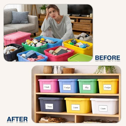 H4D 48 Pack Labels for Storage Bins, 3" x 5" Plastic Clear Adhesive Index Card Holders, Tote Label Pockets for Organizing Storage, Library Card, Shelves - size: 3" x 5", style: 48 Pack