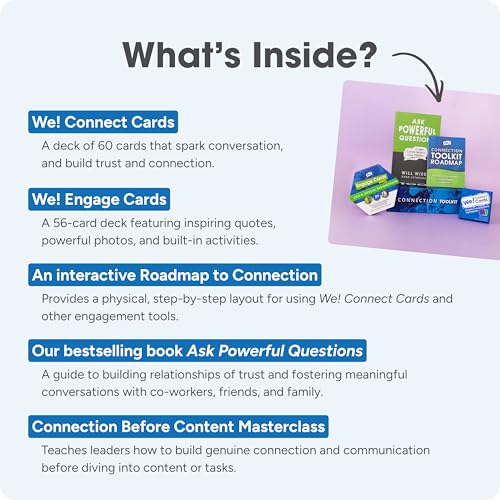 We! Connection Toolkit - Conversation Cards, Group Cohesion Deck, Icebreaker Book & Team Building Games/Activities for Work, Class & Events – Group Engagement Kit for Meaningful Connections - color: Connection Toolkit