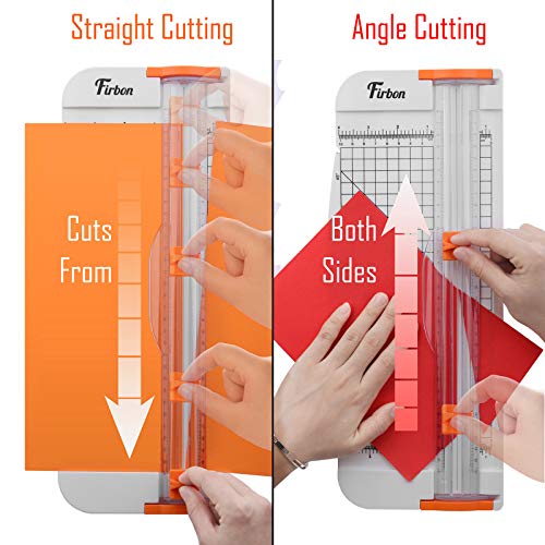 Firbon A4 Paper Cutter 12 Inch Titanium Paper Trimmer Scrapbooking Tool with Side Ruler for Craft Paper, Coupon, Label, Cardstock (White) - color: White