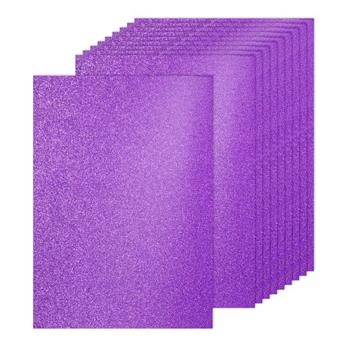 PATIKIL 20Sheets Purple Glitter Cardstock, 8.3x11.7 in A4 Glitter Paper Card Stock Shiny Scrapbook 250gsm Sparkly Paper Large Shimmer for Crafts Scrapbook DIY Art Wedding Party - color: Purple, size: 8.3x11.7 In