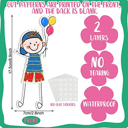 Zonon 90 Pcs Kids Cutouts Classroom Bulletin Board Decoration for Office Classroom Party Bulletin Board Wall Chalkboard Home Decor - style: Kids Style