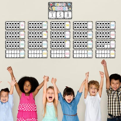 Composition Number of The Day Posters Back to School Countdown Bulletin Board Decoration First Day of School Poster Composition Place Value Chart for Classroom Hundreds Tens Ones Counting Pocket Chart - style: Composition book