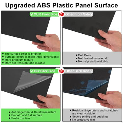 4Pack Black ABS Plastic Sheet 8" x 12" x 1/8" Thick Black Rigid Thermoplastic Sheet (Upgrade Surface) 3MM Flexible High Tensile ABS Moldable Plastic Panel for Crafts, DIY, Signs - color: Black, size: 8" x 12" x 1/8"