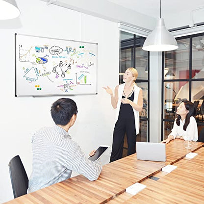 XIWODE 24x48 Inch Magnetic Dry Erase Whiteboard, Silver Aluminum Frame Wall-Mounted, No Ghosting Anti-Stain Easy Clean for Home School Office Conference Room - color: Silver, size: 24x48 Inches