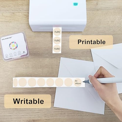 1 Inch Round Thermal Sticker Labels,Color Dot Stickers,Label Stickers,Waterproof,Oil Proof,for Thermal Printers,DIY,Office,Retail,Home and Warehouse Organization,1000 Pcs Light Brown - color: Light Brown