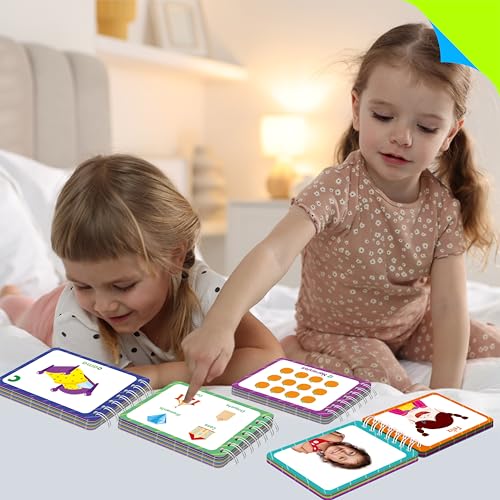 4 Spanish Learning Flipbooks, Double-Sided Printed Mini Book Set, Alphabet A-Z, Number 1-20, Feelings and Emotions, Shapes and Colors Mini Board Books Set, Early Educational Tool for Kids - style: Spanish Learning