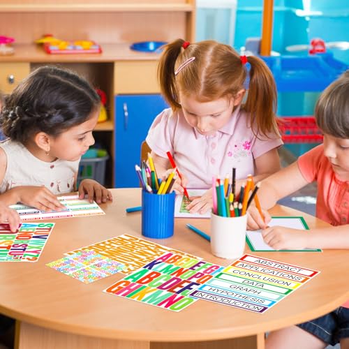 46 Sheets VinTS Self Adhesive Science Fair Display Boards Supplies Included 21 Presentation Science Subtitles 6 Project Titles 19 Stickers for School Office Colorful